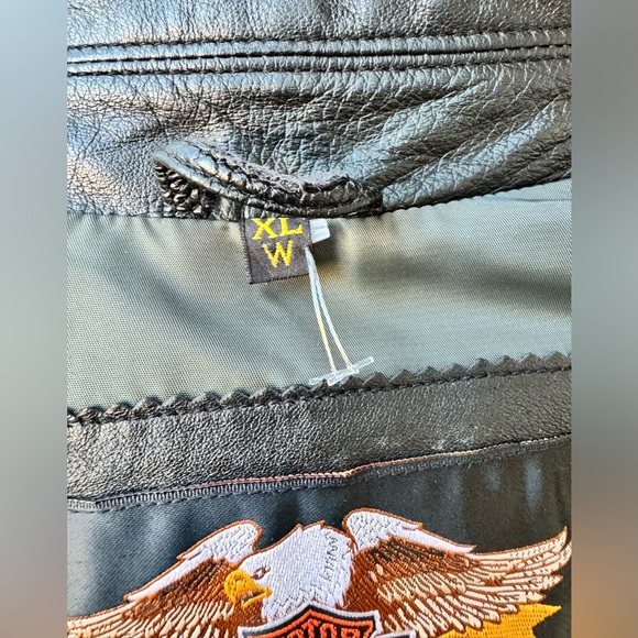 Vintage Harley-Davidson An American Legend Motorcycle Black Leather Jacket - Picture 8 of 16